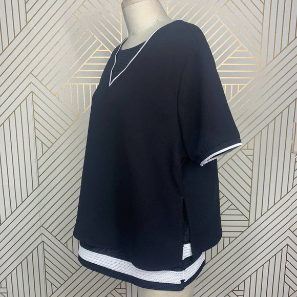 Scotch & Soda Class Of 76 Varsity Layered Jersey Top Black Size US Medium - Picture 5 of 12